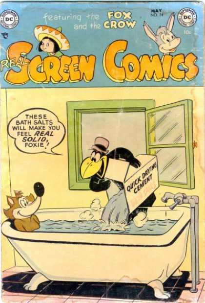 Real Screen Comics 74 - Dc - Donkey - Bird - Window - Cement