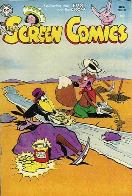 Real Screen Comics 81 - Dc - Fox - Crow - Mining - Gold