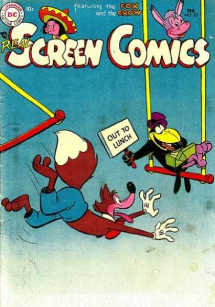 Real Screen Comics 83 - Fox - Crow - Lunch - Trapeze - Falling