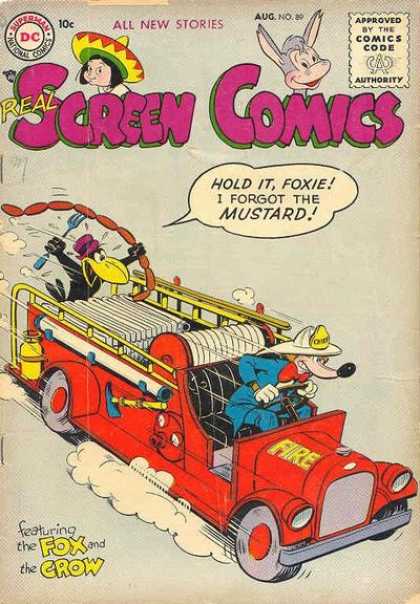 Real Screen Comics 89 - Dc - All New Stories - Comics Code - Fireman - Crow