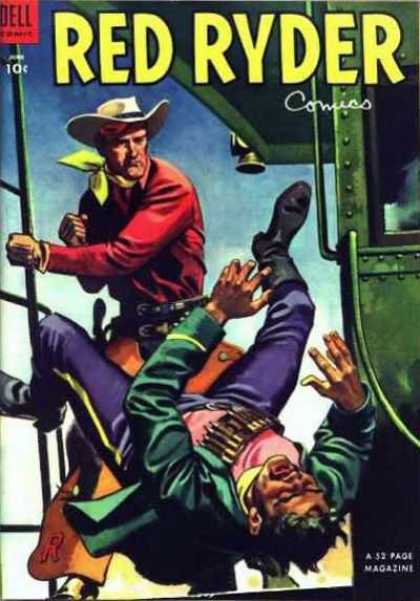 Red Ryder Comics 119 - Cowboys - Cowboy Hats - Fightinf - Guns - Train