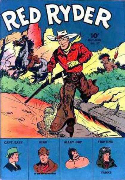 Red Ryder Comics 13 - Capteasy - Allky Oop - Fighting Yanks - Cowboys - Gun