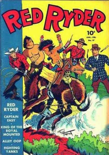 Red Ryder Comics 17 - Cowboy - Bucking Horse - Indian - Ranger - Rope