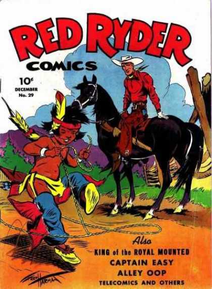 Red Ryder Comics 29 - December No 29 - Cowboy - Horse - Lasso - Captain Easy