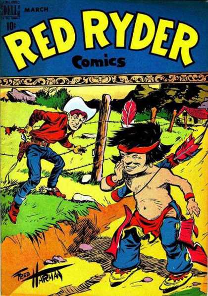 Red Ryder Comics 56 - March - Cowboy - Indian - Wire Fence - Weapon