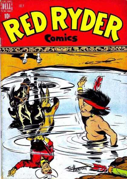 Red Ryder Comics 60 - Cowboy - Indian - Water - Desert - Sand
