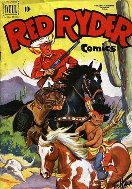 Red Ryder Comics 86 - Old Cowboy - Young Indian - Horses - The Old West - Gotcha