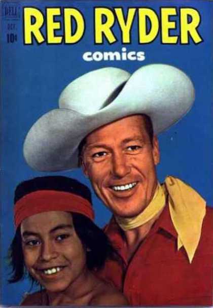 Red Ryder Comics 99 - Cowboy - Indian - Cowboy Hat - Red Head Band - Long Hair