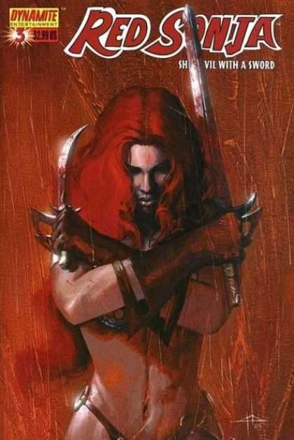Red Sonja (2005) 3 - Ninja - She-devil - Red Hair - Sword - Dynamite - Michael Kaluta, Richard Isanove