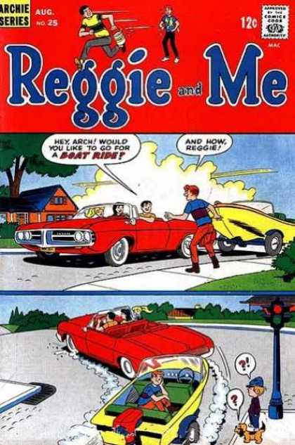 Reggie and Me 25 - Red Convertible - Yellow Boat - Hey Arch Would You Like To Go For A Boat Ride - Dog - Boy