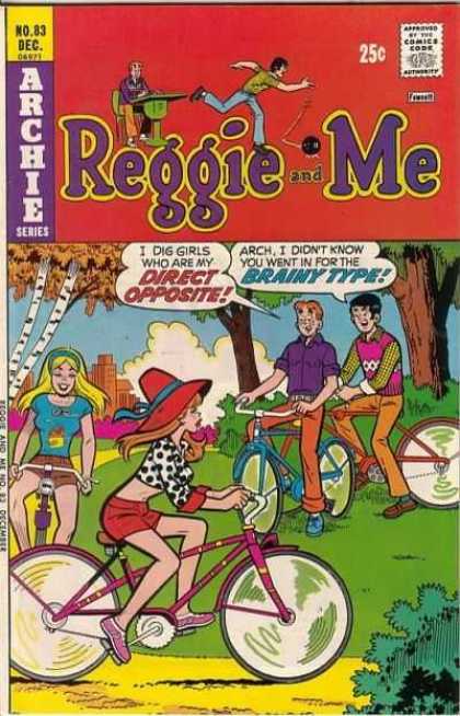 Reggie and Me 83 - Approved By The Comics Code - Bike - Woman - Tree - I Dig Girls Who Are My Direct Opposite
