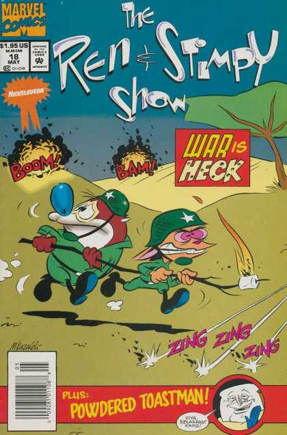 Ren & Stimpy Show 18 - War Is Heck - Explosions - Army Uniforms - Powdered Toastman - Flaming Marshmallow