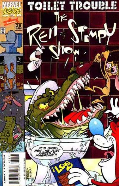 Ren & Stimpy Show 38 - Bathroom - Toilet - Alligator - Sewer - Toilet Paper Roll