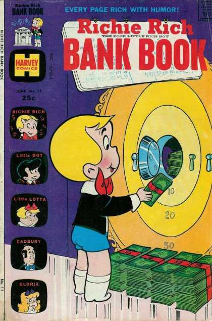 Richie Rich Bank Books 11 - Bank Book - Every Page Rich With Humor - Harvey Comics - Little Dot - Cadbury