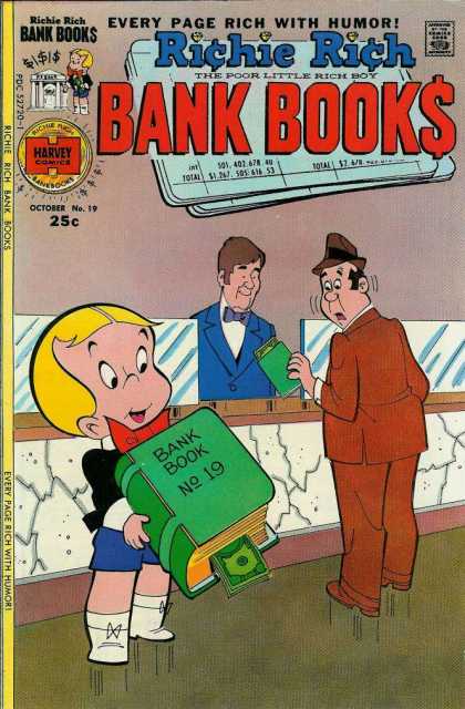 Richie Rich Bank Books 19 - Humor - Bank - Surprise - Bank Teller - Suit