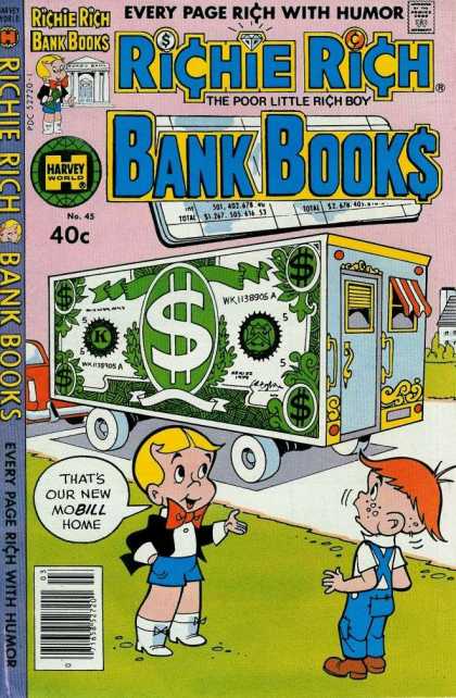 Richie Rich Bank Books 45 - Car - Street - Little Boy - Every Page Rich With Humor - Comics Code
