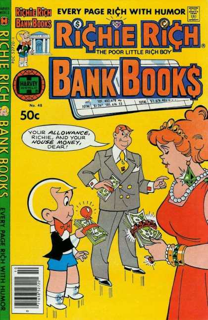 Richie Rich Bank Books 48 - Every Page Rich With Humor - The Poor Little Rich Boy - Allowance - Harvey - House Money