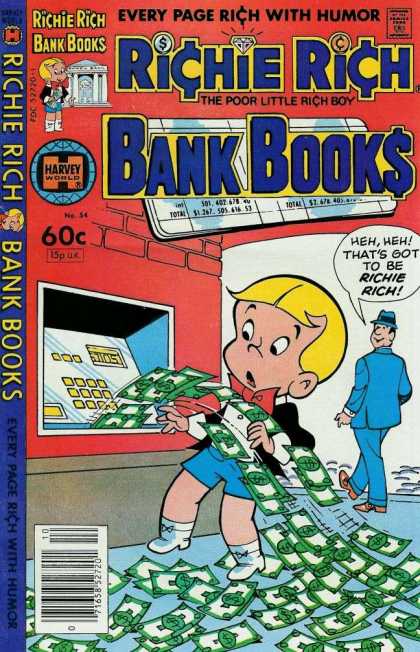 Richie Rich Bank Books 54 - Atm - Cash - The Poor Little Rich Boy - Harvey World - Red Brick