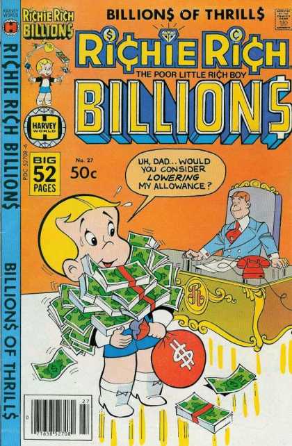 Richie Rich Billions 27 - Money - Allowance - Dad - Desk - Cash