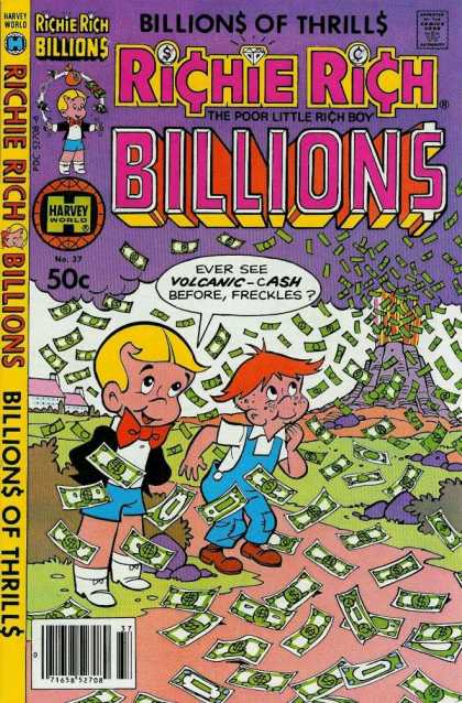 Richie Rich Billions 37 - Billions Of Thrills - Harvey World - 50 Cnets - Volcanic-cash - Volcano