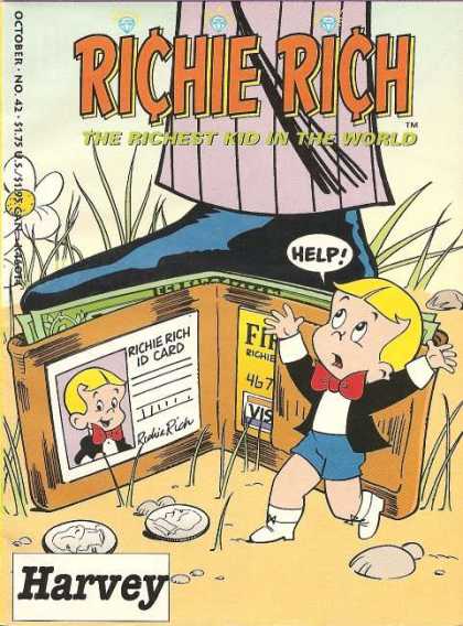 Richie Rich Digest Magazine 42 - Blond - Id Card - Flower - Shoe - Wallet