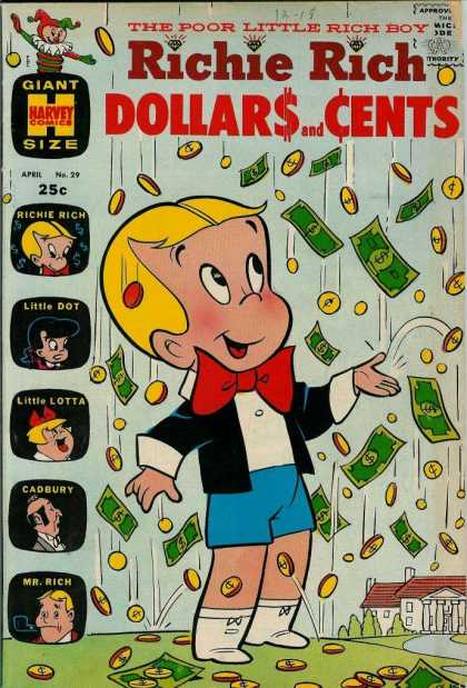 Richie Rich: Dollars & Cents 29 - Notes - Bills - Coins - Raining Money - Estate
