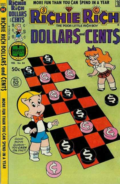 Richie Rich: Dollars & Cents 84 - Girl - Boy - Game - Harvey World - Gloria