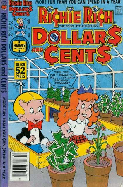 Richie Rich: Dollars & Cents 88 - Money - Two Little Kids - Rich Boy - Gardening - Funny