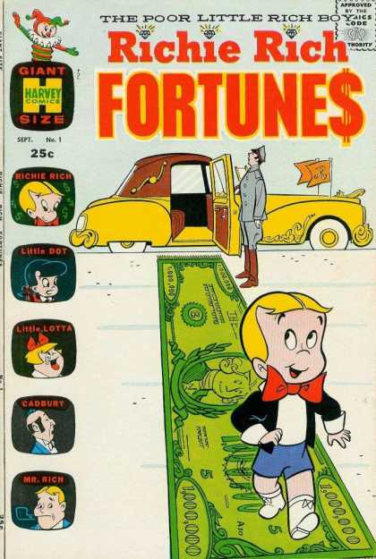 Richie Rich Fortunes 1 - Jack In The Box - Retro Luxury Car - Banners - Chauffeur - Fringed Carpet