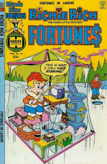 Richie Rich Fortunes 39 - The Poor Little Rich Boy - Harvey World - Approved By The Comics Code Authority - This Is What I Call Nice Fishing - Water