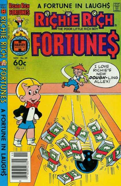Richie Rich Fortunes 59 - Fortune In Laughs - I Love Richies New Dough-ling Alley - Money - Boy - Ball
