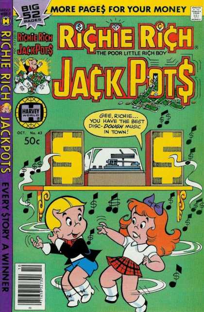 Richie Rich Jackpots 43 - Money - Rich Kids - Diamonds - Sacks Of Money - Winning Money