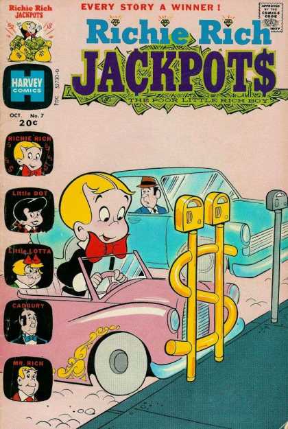 Richie Rich Jackpots 7 - Golden Parking Meters - Pink Automobile - Little Dot - Little Lotta - Curb