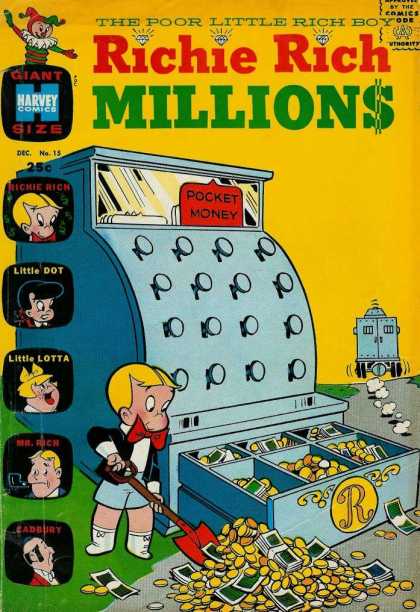 Richie Rich Millions 15 - Little Dot - Money - Cash Register - Little Lotta - Butler
