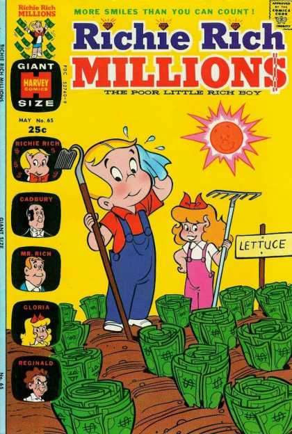 Richie Rich Millions 65 - Poor Little Rich Boy - Harvey Comics - Smiles - Lettuce - Garden