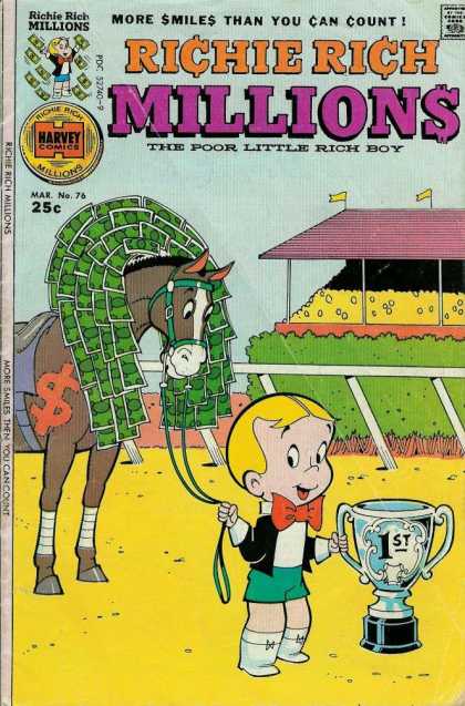Richie Rich Millions 76 - Horse - Money - Trophy - Race Track - More Smiles Than You Can Count