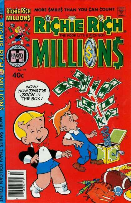 Richie Rich Millions 99 - Money - Bills - Jack In The Box - Football - Toys