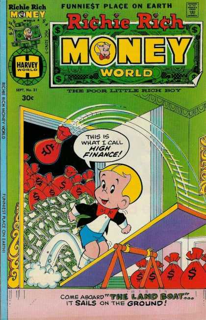 Richie Rich Money World 31 - Funniest Place On Earth - Sept No 31 - High Finance - The Land Boat - Sails On The Ground