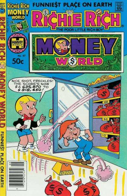 Richie Rich Money World 47 - The Poor Little Rich Boy - Harvey World - Funniest Place On Earth - Money Bags - Vault