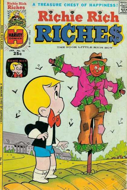 Richie Rich Riches 16 - No 16 - Scarecrow - Mansion - Field - Crows