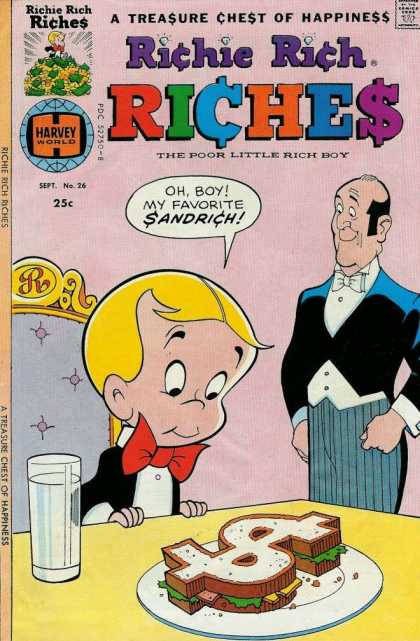 Richie Rich Riches 26 - Approved By The Comics Code Authority - Harvey World - Water - Sept - The Poor Little Rich Boy