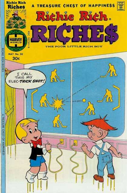 Richie Rich Riches 30 - Awesome Big Screen - Short Shorts - Single Button Joystick - 2d Hockey Game - Kids Playing Game