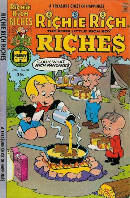 Richie Rich Riches 34 - Pancakes - Cooking - Fire - Camping - Syrup