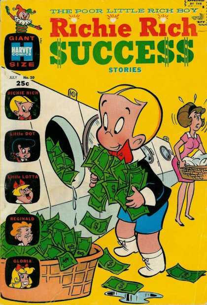 Richie Rich Success Stories 20 - The Poor Little Rich Boy - Giant Size - July No20 - Laundry Money - Basket Of Money