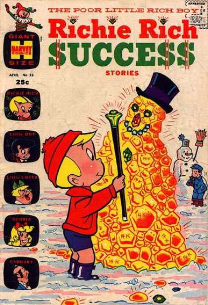 Richie Rich Success Stories 25 - Comics Code - The Poor Little Rich Boy - Gold - Harvey Comics - Gloria