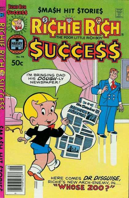 Richie Rich Success Stories 94 - Newspaper - Success - Dr Disguise - Arch Enemy - Whose Zoo