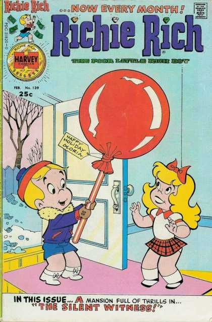 Richie Rich 139 - The Poor Little Rich Boy - Harvey Comics - Happy Holiday Gloria - A Mansion Full Of Thrills - The Silent Witness