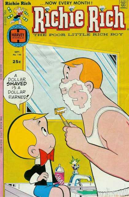 Richie Rich 146 - Now Every Month - The Poor Little Rich Boy - Shave - Mirror - Harvey World