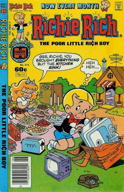 Richie Rich 215 - House - Safe - The Poor Little Rich Boy - Sink - Phone