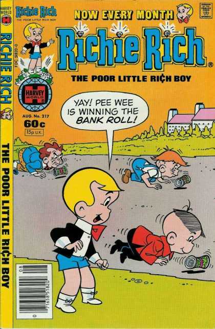 Richie Rich 217 - Harvey World - Poor Little Rich Boy - Classic Character - Kids Comic - Rolling Cans